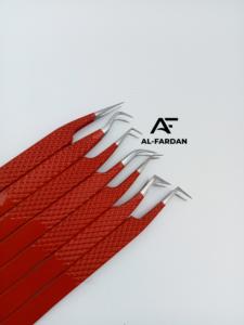 Pinzas de extensión de pestañas de color rojo brillante, acero inoxidable sostenible, punta de 90 grados, pinzas de volumen de pestañas con logotipo personalizado - Product Image 3