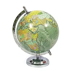 World Globe Earth Desktop Handmade Silver Plated Stand Rotating Table Globes For Home Schools Libraries Museums and Institute
