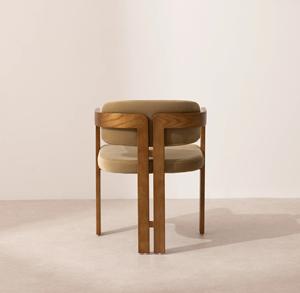 Restaurant moderne dinant la finition naturelle de couleur de tissu adaptée aux besoins du client par matériel en bois de teck solide de chaises - Product Image 2