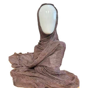 Écharpes et châles traditionnels en coton et mousseline de soie pour femmes musulmanes SIDDIQUI HOSINEX - Longueur longue, motif uni, coupe-vent, respirant - Product Image 2