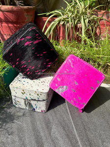 New Western Stylish Handcrafted Metallic Hair on Hide Fur Leather Jewelry Boxes Cute Travel Jewelry Essentials Minimal Storage - Product Image 4