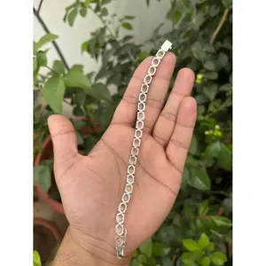 Pulsera de tenis de plata 925 con cuarzo transparente, accesorio de moda - Product Image 5