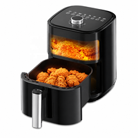 Friteuse à air numérique OEM ODM 4L 5L 6L 8L 12L avec fenêtre visible et écran tactile, sans huile, pour cuisine domestique
