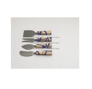 Portugal Style couverts Restaurant luxe 4 pièces ensemble de couverts pour mariage en acier inoxydable avec poignée en résine fourchette et cuillère ensemble - Product Image 1