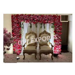 Indian Wedding Bridal <b>Chairs</b> Set High Back Wedding Event <b>Chairs</b> French Wedding <b>Reception</b> Tall Throne <b>Chairs</b> - Product Image 3