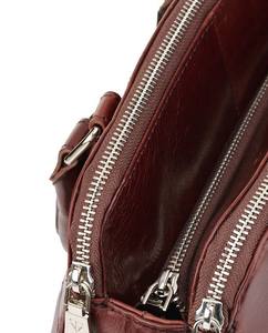 Women's Burgundy/Maroon Genuine Leather Satchel <b>Handbag</b> Zipper Vintage Fashion Design Dual <b>Handles</b> Water Resistant Office Travel - Product Image 4