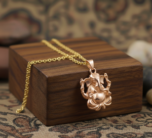 สร้อยคอโซ่โรเดียมจี้พระพิฆเนศวรชุบทองสวมใส่ทุกวันได้รับความนิยมของขวัญทางจิตวิญญาณผู้ชายผู้หญิงมินิมอลที่สาม - Product Image 1