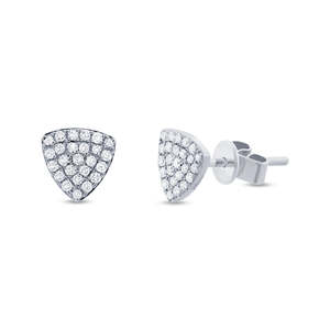 Pendientes de Oro Blanco de 14k con Diamantes de 0.18ct, Estilo Pavé - Product Image 1