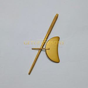 Nuevo estilo de espejo de acero inoxidable con logotipo personalizado, iluminado, de un solo bolsillo, para extensión de pestañas, diseño de luna, agarre de diamante, oro plasma. - Product Image 1