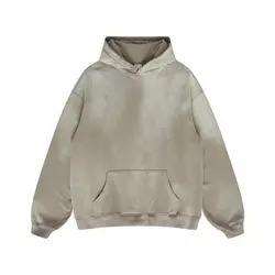 Sudadera con capucha Vintage de gran tamaño de mezcla de algodón bordada de invierno personalizada Unisex sudadera suave con lavado ácido con logotipo para hombres - Product Image 6