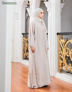 Abaya style pakistanais modeste pour dressing Tissu Georgette de soie de qualité supérieure Couleurs multiples Emballage personnalisé - Product Image 4