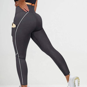 Leggings de Yoga Suaves como la Mantequilla, Cintura Media, Color Sólido, para Mujer, Material Spandex/Nailon, Ligeros y de Secado Rápido, Servicio OEM - Product Image 2