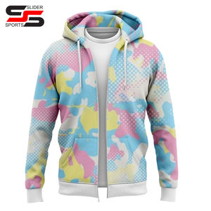 Sweat-shirts à capuche personnalisés en tricot doublé, sublimation, molleton épais 100 % polyester pour le sport et l'été - Product Image 1