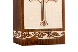 Handcrafted Rosewood Cremation Urn Wooden Cross Memorial, Adult <b>Ashes</b> Memorial <b>Keepsake</b> Decorative Cremation Urn for <b>Ashes</b> - Product Image 6