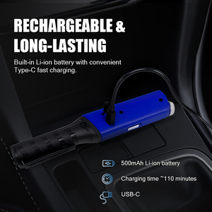 LEMATEC Jauge de pression des pneus numérique 2 en 1 3-150psi Lampe torche LED Batterie rechargeable Affichage multi-unités - Product Image 3