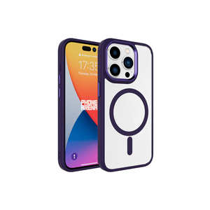 Étui de chargement sans fil Magsafe Netzy Deep Purple Luxury Edition pour iPhone 15 Pro Max 14 Plus - Compatible Chrome Silicone INS - Product Image 1