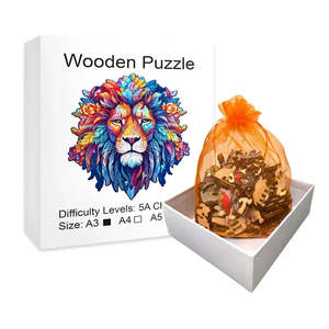 Montessori Educational Wooden <b>Puzzle</b> 3D Lion Head <b>Jigsaw</b> Toy for Kids Baby's Box Packed Age Range Kid - Product Image 3