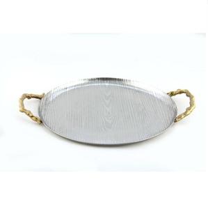 Grand plateau de service poignées en métal Offre Spéciale pour fête de mariage salle à manger café & Restaurants plateau jus gâteau serveur forme ronde - Product Image 2