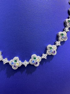 Alta exigencia VVS Moissanite Diamond 925 Sterling Silver Color Stone Iced Out Hip Hop collar cadena para hombres de vendedor indio - Product Image 4