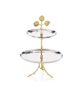 Customizable Unique Design Metal Iron Gold Plated <b>Cake</b> <b>Stand</b> <b>Set</b> of 3 or Dessert Display <b>Stand</b> for Parties - Product Image 4