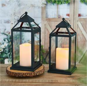 Portavelas moderno de metal negro para exteriores, venta al por mayor, hecho en India, para decoración del hogar, hoteles, restaurantes, bodas, oficinas. - Product Image 2