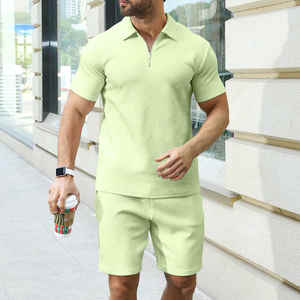 Hommes Survêtement Genou Longueur Court et Chemise en Coton Élégant Confortable Gym Outfit OEM ODM Fournisseur Direct de l'Usine Vente en Gros - Product Image 3