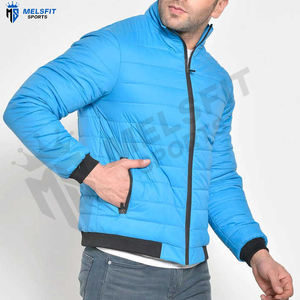 Blouson matelassé léger et respirant pour homme, coupe-vent, écologique, avec col montant et motif lettre sur le devant, idéal pour l'hiver - Product Image 2