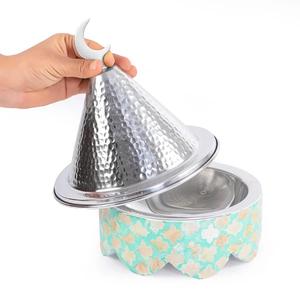 Aluminum and Steel Serving <b>Dish</b> With Wooden Colorful Mother of Pearl Work Pot Dates and Dry Fruit Serving Pot <b>for</b> <b>Sale</b> - Product Image 5