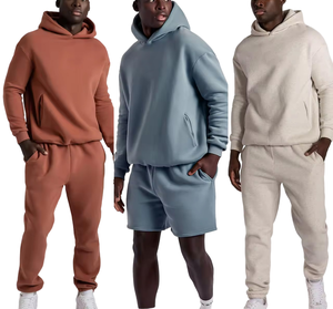 Ensemble de survêtement en molleton à capuche pour homme, 2 pièces, sweat-shirt à capuche, ensemble de survêtement - Product Image 4