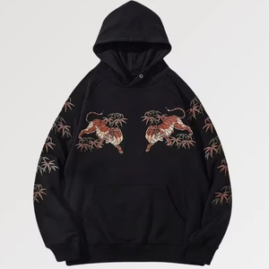 เสื้อฮู้ดสวมหัวโอเวอร์ไซส์สำหรับผู้ชายเสื้อสเวตเชิ้ตเปล่าผ้าโพลีเอสเตอร์/ ผ้าฝ้ายผสมพิมพ์ลายโลโก้ได้ตามต้องการ - Product Image 1