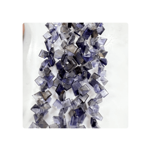 Perles de pierres précieuses en cristal bleu Iolite fantaisie à facettes 4mm 6mm 10mm tailles 8 pouces pendentif en vrac fabrication de bijoux - Product Image 2