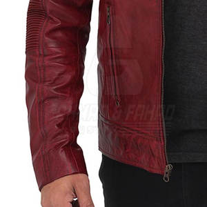Chaqueta de Cuero Genuino para Hombre Otoño Invierno con Cuello Alto y Logotipo Frontal, Transpirable y Ecológica, de la Mejor Calidad - Product Image 4