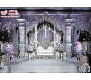 Decoración de fondo única para bodas inglesas Recepción de bodas canadiense Evento Escenario de fibra Decoración de escenario de boda americana - Product Image 1