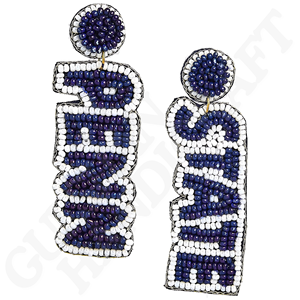 Penn State Collegiate Jewelry Pendientes de gota de declaración ligeros hechos a mano con cuentas de semillas Respaldo de tela para mujeres - Product Image 1