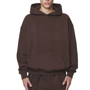 Sweatshirts à capuche décontractés de luxe en coton unisexe pour hommes, survêtement en polaire brodé imprimé avec logo personnalisé, poids lourd, uni - Product Image 1