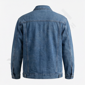 Chaqueta de Moda Urbana para Hombre, Estilo Casual, de Mezclilla y Algodón, Corte Ajustado, Reversible, con Cuello Alto y Logotipo Frontal, Venta Caliente - Product Image 2