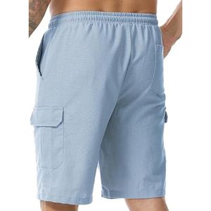 Pantalones cortos de chándal informales de verano para hombre, cintura elástica tejida, cordón, ropa de gimnasio para correr, venta al por mayor, pantalones cortos lisos - Product Image 2