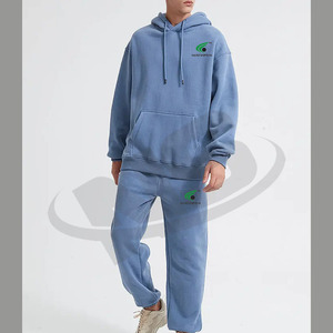 Logo personnalisé d'usine hiver à capuche hommes survêtements marque privée ensembles de survêtement tricot coton Premium Tech polaire deux pièces en gros - Product Image 6