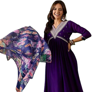 Vente chaude 2025 taux de gros de haute qualité élégante robe de travail à paillettes modeste avec Dupatta pour les fonctions de mariage de fête - Product Image 1