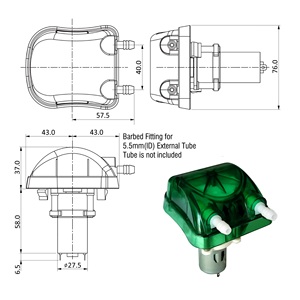 หัวปั๊มเปลี่ยนได้4ลูกกลิ้งแรงดันต่ำท่อ peristaltic สีเขียว350มล. สำหรับการบำบัดน้ำดื่ม - Product Image 4