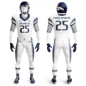 Maillot de football américain adulte de haute qualité hauts Service OEM coupe automatisée vêtements de football couleur blanche - Product Image 3