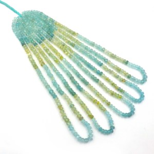 Cuentas de Aguamarina Multicolores Naturales Más Vendidas, Cuentas de Piedras Preciosas Sueltas de Aguamarina de 4x5, Hilo de Cuentas, Joyería de Verano con Arcoíris Perfecto - Product Image 1