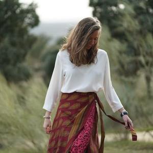 Wholesale Vintage Indian Silk <b>Maxi</b> <b>Skirt</b> Bohemian <b>Skirt</b> - Product Image 5