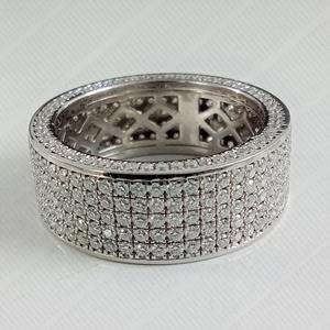 Anillo de diamante de moissanita de forma redonda blanca Anillo de compromiso personalizado de Plata de Ley 925 - Product Image 2