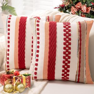 <b>Pillow</b> for Sofa Couch <b>Bed</b> Farmhouse Decorative Cushion Case Square <b>Pillows</b> Cover Chenille <b>Pillow</b> Cases Accent Neutral No Latex - Product Image 6