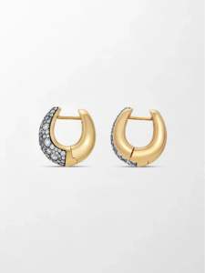 Pendientes Huggie Redondos con Diamantes Cultivados en Laboratorio Midnight Dome, 3.17 Ct, Color GH, Claridad VS, 190 Piedras, Oro Amarillo de 18K, Brillo Post-oscurecimiento - Product Image 2