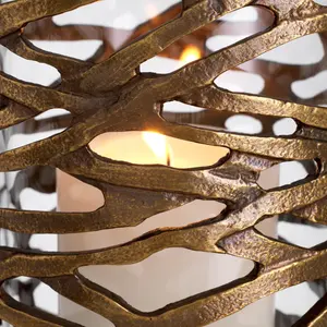 โคมไฟอลูมิเนียมทำมือสำหรับตกแต่งบ้าน วันวาเลนไทน์ ไอซ์แลนด์ ออโรร่า ที่วางเทียนรูปวงแหวน - Product Image 4