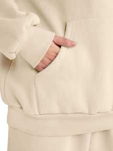 Vente en gros de survêtements pour femmes en coton 400 gsm couleur unie vêtements de rue survêtement pour femmes adultes survêtements grande taille - Product Image 4