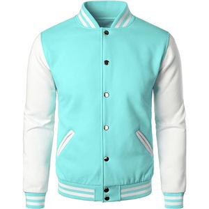 Veste bomber pilote pour homme, printemps automne, couple, baseball, université, varsity, couleur unie, décontractée - Product Image 1