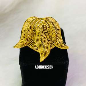 Ensemble de collier court au design antique avec boucles d'oreilles et bagues en plaqué or 18 carats, bijoux d'un gramme pour femmes - Product Image 3